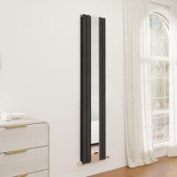 Specchio Midnight Black Vertical Flat Designer Radiator with Mirror 1800x385mm Double Panel 3541 BTU Specchio Midnight Black Vertical Flat Designer Radiator with Mirror 1800x385mm Double Panel 3541 BTU