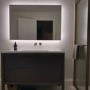 Rectangular Backlit Heated Bathroom Mirror with Lights & Bluetooth Speaker 1200 x 800mm - Vela