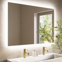 Rectangular Backlit Heated Bathroom Mirror with Lights & Bluetooth Speaker 700 x 500mm - Vela