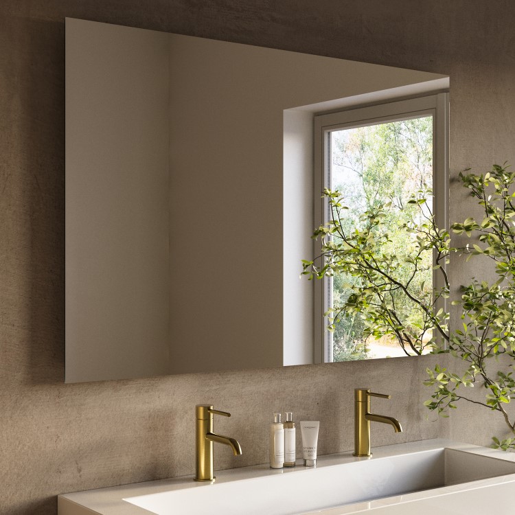 Rectangular Backlit Heated Bathroom Mirror with Lights & Bluetooth Speaker 700 x 500mm - Vela