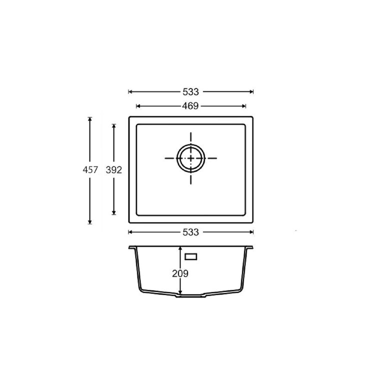 ONLY OPENED - Single Bowl Inset / Undermount White Granite Kitchen Sink 1000mm - Essence