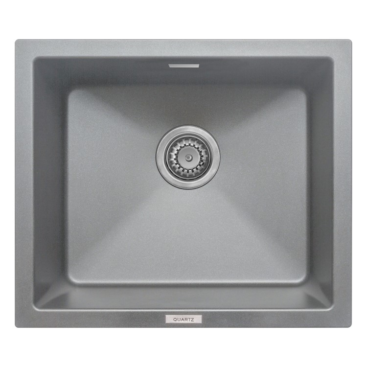 Single Bowl Inset / Undermount  Grey Granite Kitchen Sink with Reversible Drainer - Essence