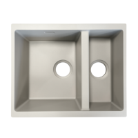 1.5 Bowl Undermount Inset Beige Granite Kitchen Sink with Reversible Drainer - Essence