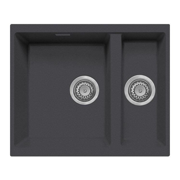 1.5 Bowl Inset / Undermount Gunmetal Grey Granite Kitchen Sink with Reversible Drainer - Essence
