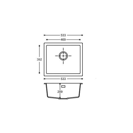 ONLY OPENED - De Santii VELINO650L 1.5 Bowl Inset / Undermount Granite Sink