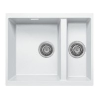 1.5 Bowl Inset / Undermount White Granite Kitchen Sink with Reversible Drainer - Essence