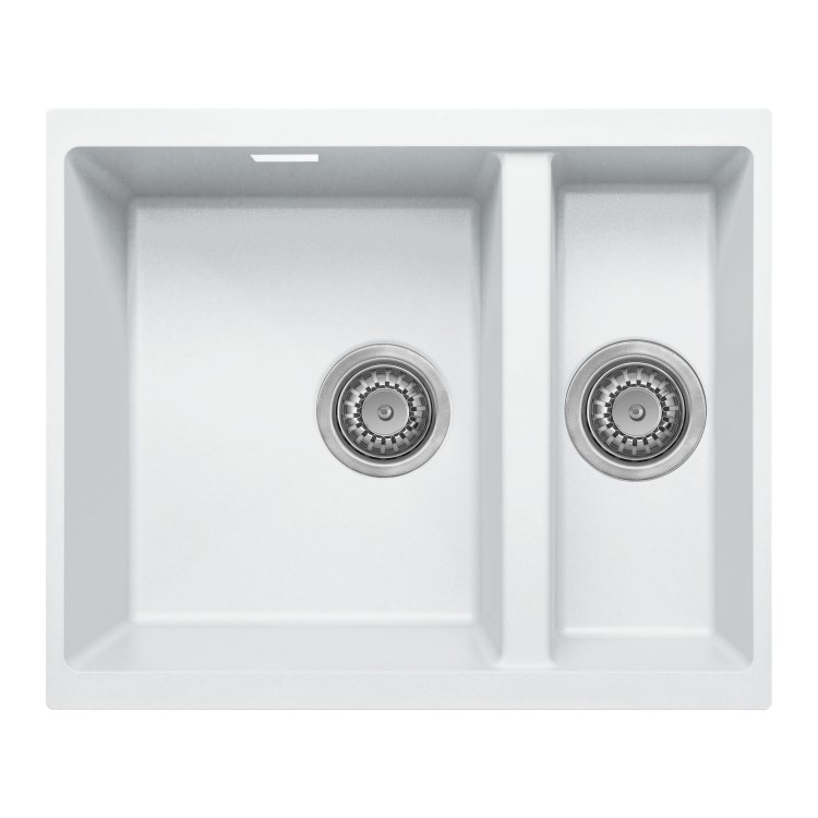 1.5 Bowl Inset / Undermount White Granite Kitchen Sink with Reversible Drainer - Essence