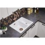 1.5 Bowl Inset / Undermount White Granite Kitchen Sink with Reversible Drainer - Essence