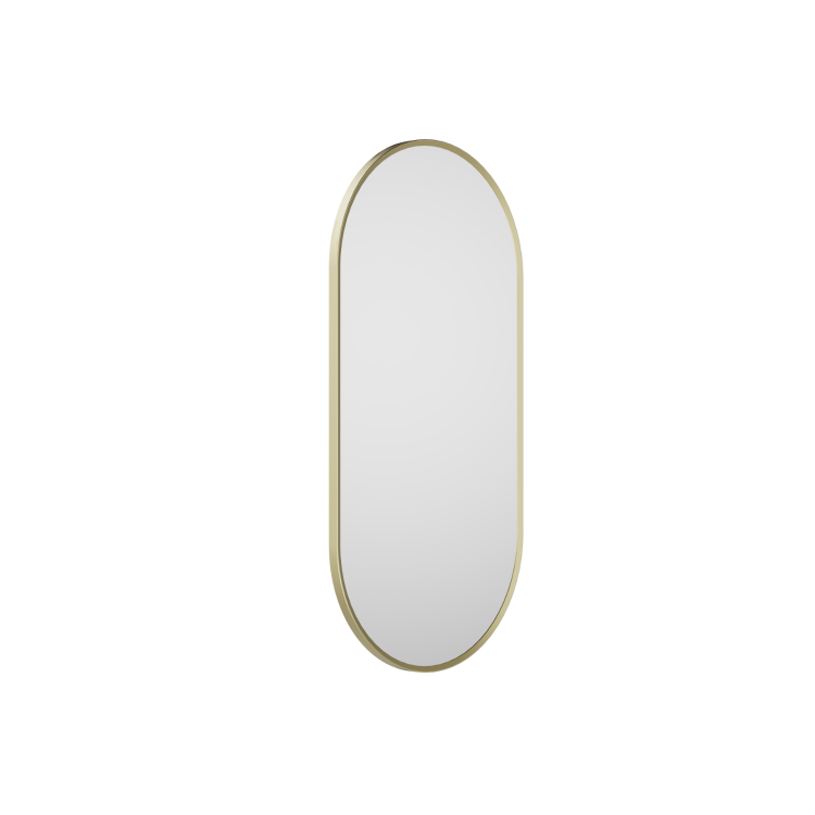 Oval Brass Backlit Heated Bathroom Mirror with Lights 500 x 1000mm - Venus
