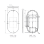 Oval Brass Backlit Heated Bathroom Mirror with Lights 500 x 1000mm - Venus