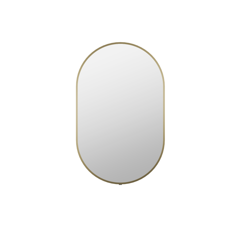 Oval Brass Backlit Bathroom Mirror with Battery Operated Lights 500 x 800mm - Venus