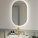 A1/VENBB800 ONLY OPENED - Oval Brass Backlit LED Heated Bathroom Mirror 500 x 800mm - Venus