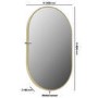 GRADE A1 - Oval Brass Backlit LED Heated Bathroom Mirror 500 x 800mm - Venus