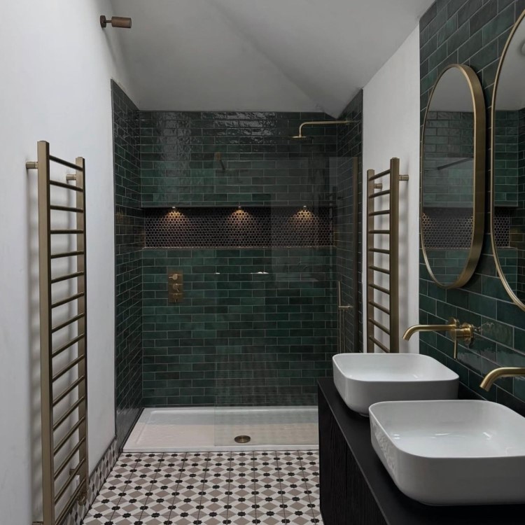 Oval Brass Backlit Heated Bathroom Mirror with Lights 500 x 800mm - Venus