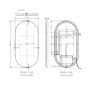 Oval Black Backlit Heated Bathroom Mirror with Lights 500 x 1000mm - Venus