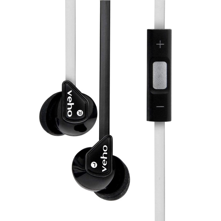 Veho Sound Isolating Earphones with Flex Mic and Volume Control on Cord