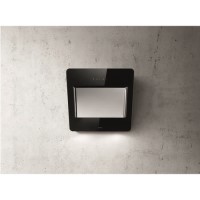 Elica VERVE-55-BLK Verve 55cm Angled Cooker Hood - Black Glass & Polished Stainless Steel