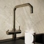 Antique Brass 4 in 1 Instant Boiling Hot Kitchen Mixer Square Tap with 3L Boiler - Pronto Vesta