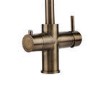 Antique Brass 4 in 1 Instant Boiling Hot Kitchen Mixer Square Tap with 3L Boiler - Pronto Vesta