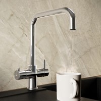 Chrome 4 in 1 Instant Boiling Hot Kitchen Mixer Square Tap with 3L Boiler - Pronto Vesta