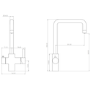 Chrome 4 in 1 Instant Boiling Hot Kitchen Mixer Square Tap with 3L Boiler - Pronto Vesta