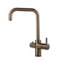 Antique Brass 3 in 1 Instant Boiling Hot Kitchen Mixer Square Tap with 3L Boiler - Pronto Vesta