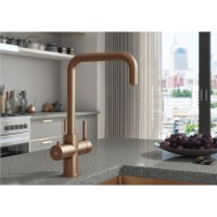 Brushed Bronze 3 in 1 Instant Boiling Hot Kitchen Mixer Square Tap with 3L Boiler - Pronto Vesta