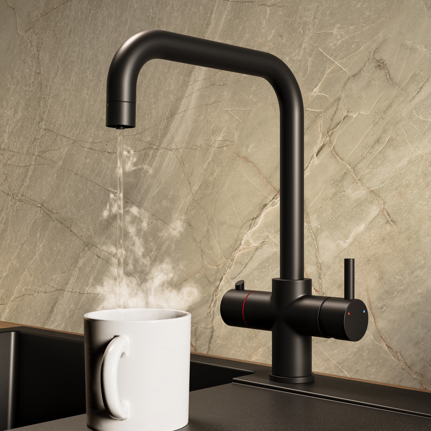 3 1 Square Spout Boiling Hot Kitchen Mixer Tap Boiler Vesta