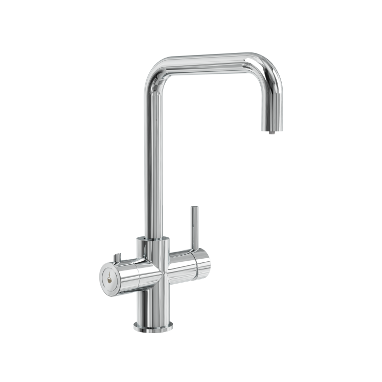 Chrome 3 in 1 Square Instant Boiling Hot Kitchen Mixer Tap with 3L Boiler and Filter - Pronto Vesta