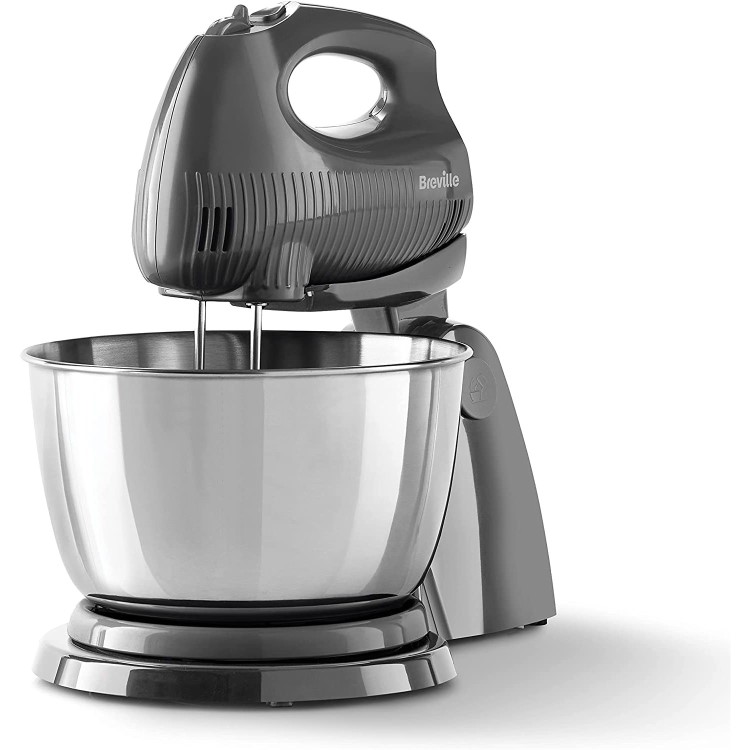 Refurbished Breville Flow Stand Mixer with Detachable Hand Mixer and 3.5L Bowl in Grey
