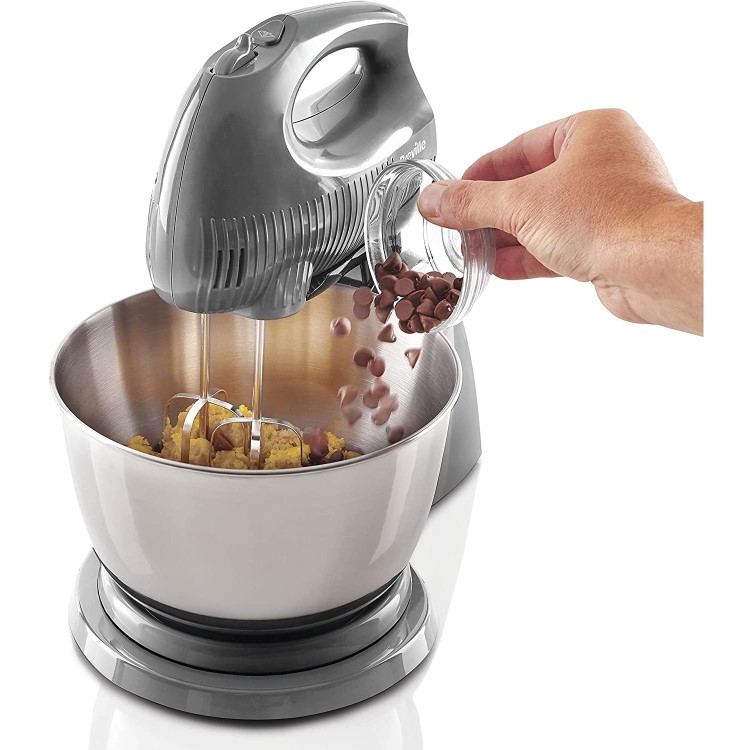 Refurbished Breville Flow Stand Mixer with Detachable Hand Mixer and 3.5L Bowl in Grey