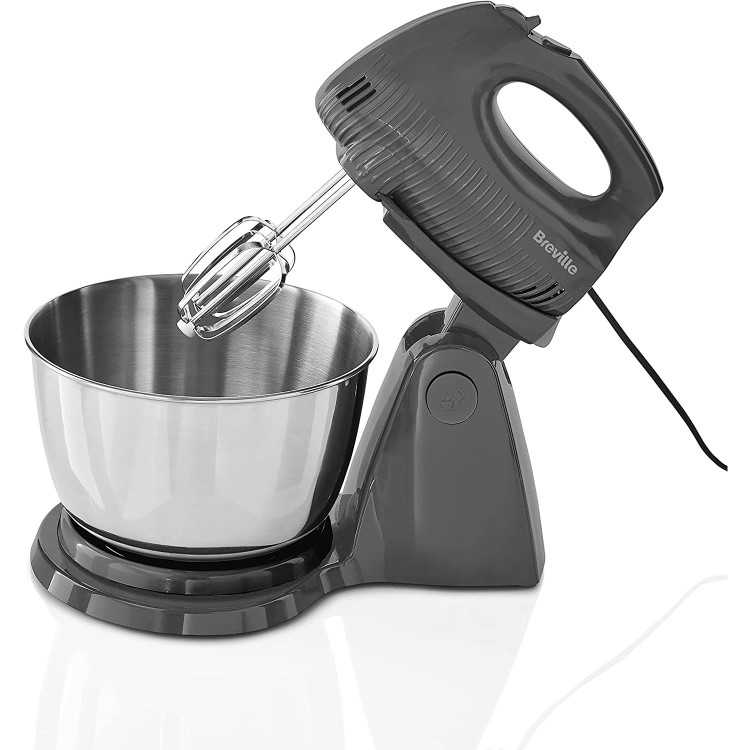 Refurbished Breville Flow Stand Mixer with Detachable Hand Mixer and 3.5L Bowl in Grey