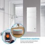 GRADE A2 - 1200W White Designer Glass Heater Wall Mounted with 2 Towel Rails and Smart WiFi Alexa - IP24 Bathroom Safe 