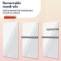 Refurbished 380W Smart Infrared Vertical Black Glass Designer Wall Heater 450x900mm with Optional Towel Rail - IP24 Bathroom Safe