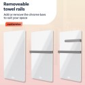 A1/VG2TR-380BWIR Refurbished - Low Energy 380w Infrared Designer Glass Wall Mounted Heater with Towel Rail and Smart WiFi Alexa - IP24 Bathroom Safe