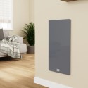 VG2TR-380DGWIR 380W Smart Infrared Vertical Anthracite Glass Designer Wall Heater 450x900mm with Optional Towel Rail - IP24 Bathroom Safe
