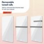 380W Smart Infrared Vertical Anthracite Glass Designer Wall Heater 450x900mm with Optional Towel Rail - IP24 Bathroom Safe