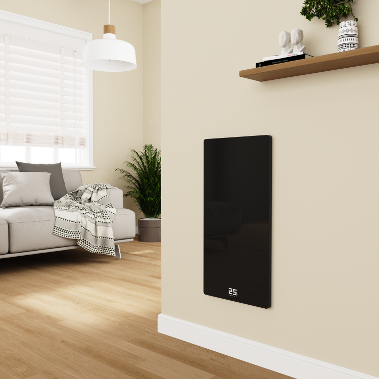 Low Energy 600w Infrared Designer Glass Wall Mounted Heater with Towel Rail and Smart WiFi Alexa - IP24 Bathroom Safe