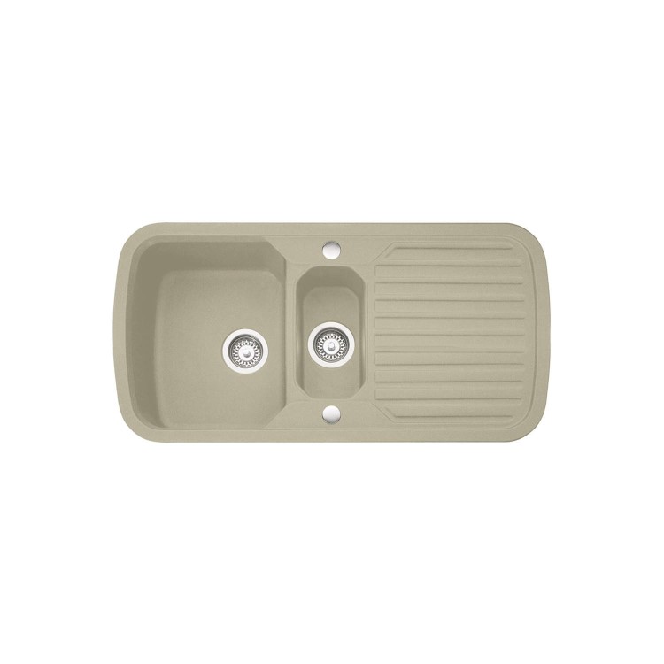Leisure Sinks VHL2CH Highlight Velstra 980x508 1.5 Bowl Reversible Composite Sink Champagne