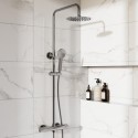 VIRARDCH2 Chrome 2 Outlet Round Thermostatic Bar Mixer Shower Set with Hand Shower - Vira