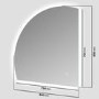 Half Circle Corner Backlit Heated Bathroom Mirror with Lights 800mm – Virgo