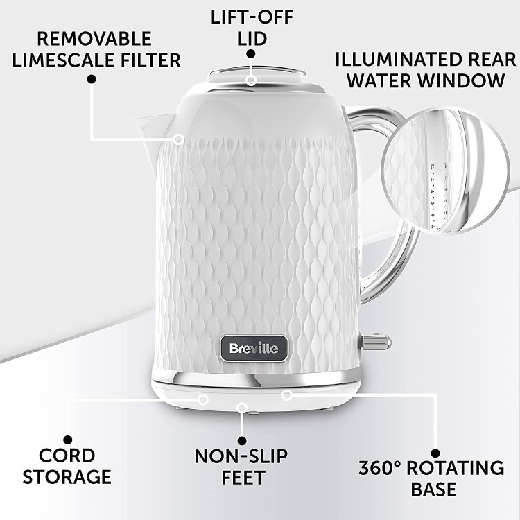 GRADE A1 - Breville Curve 1.7L Cordless Kettle - White