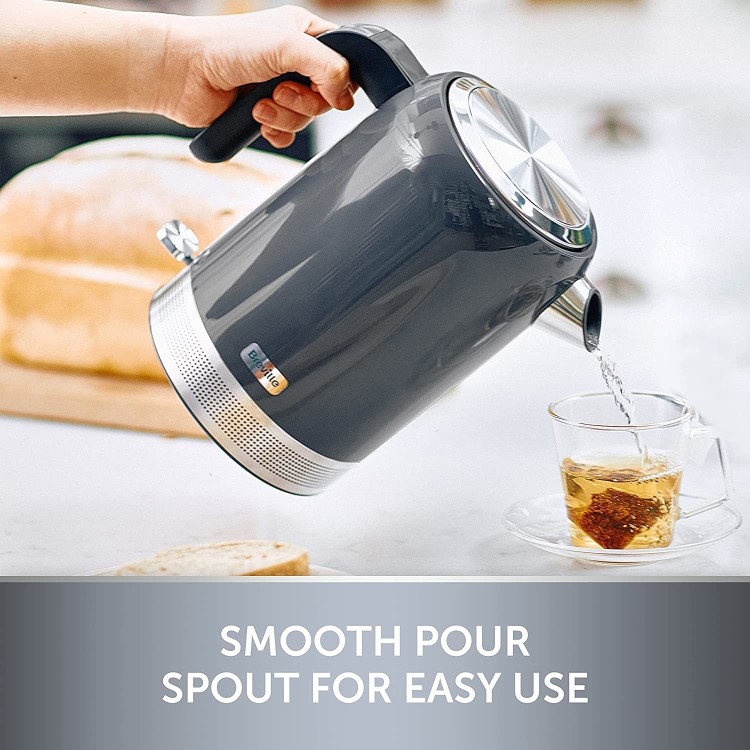 Breville High Gloss 1.7L Cordless Kettle - Grey