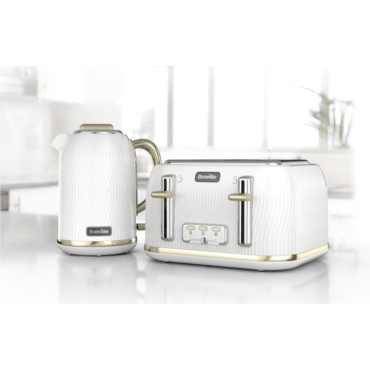 GRADE A1 - Breville VKT185 Flow 1.7L Kettle - White & Gold