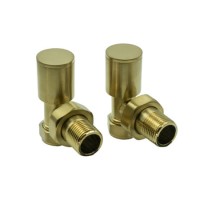Brass Angled Radiator Valves - For Pipework Which Comes From The Wall - Reina