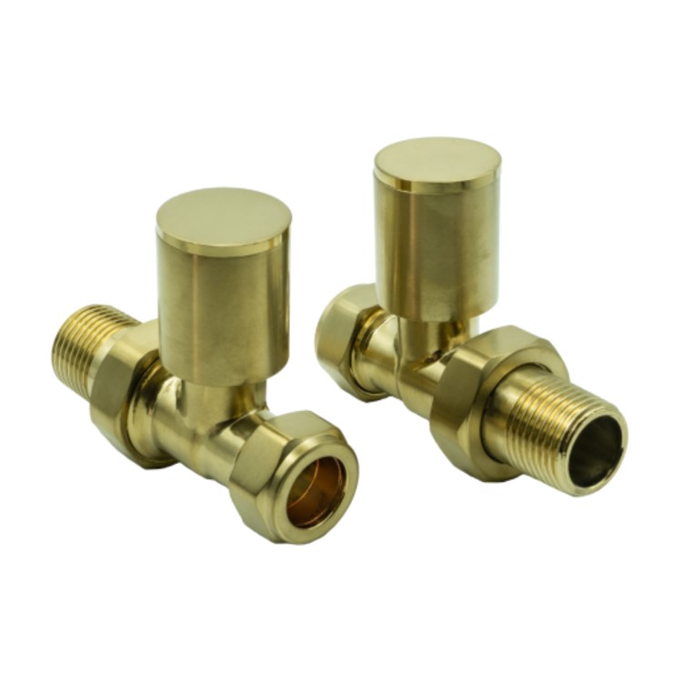 Brass Straight Radiator Valves - For Pipework Which Comes From The Floor - Reina