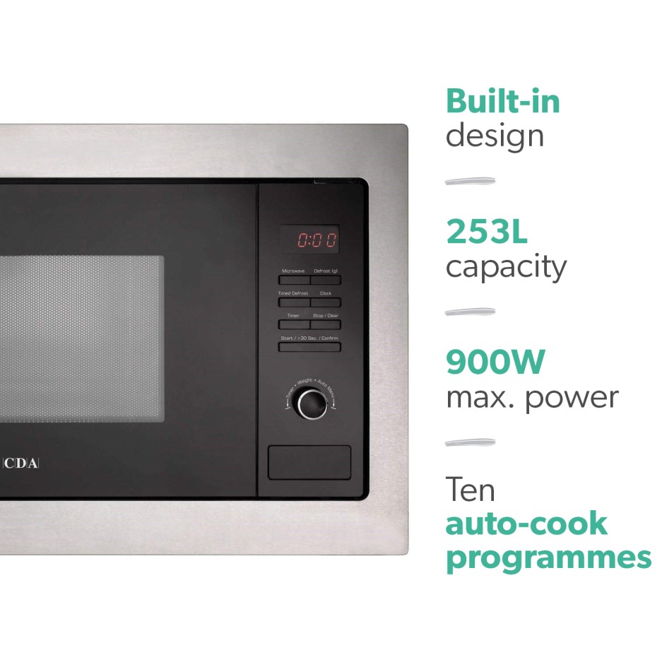 CDA VM130SS 25L 900W Builtin Standard Microwave Stainless Steel