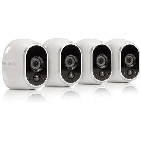 Netgear Arlo Smart Home System 4 x HD 720p Cameras Wire-Free Indoor/Outdoor with Night Vision