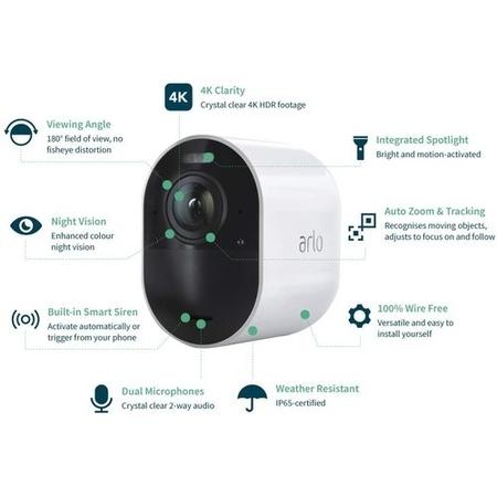 Arlo Ultra 1 Camera 4K Ultra HD NVR CCTV System with 1GB HDD