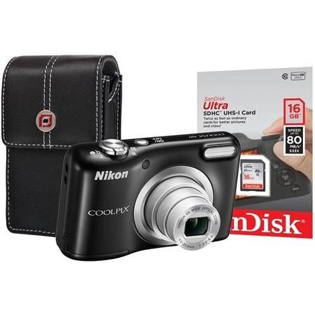 Nikon Coolpix A10 Black Camera Kit inc Luxury Leather Case and 16GB SDHC Card